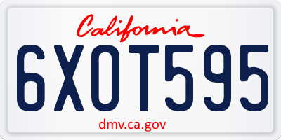 CA license plate 6XOT595