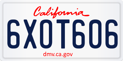 CA license plate 6XOT606