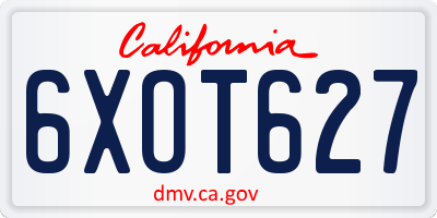 CA license plate 6XOT627