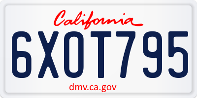 CA license plate 6XOT795