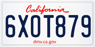 CA license plate 6XOT879