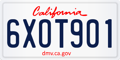 CA license plate 6XOT901
