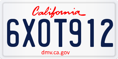 CA license plate 6XOT912