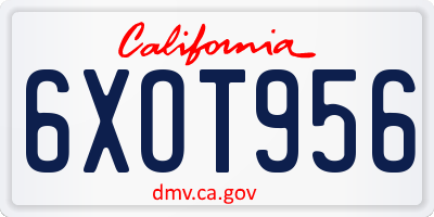 CA license plate 6XOT956