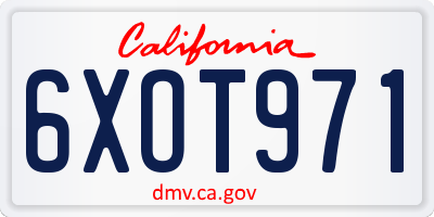 CA license plate 6XOT971