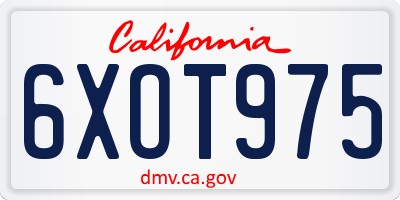 CA license plate 6XOT975