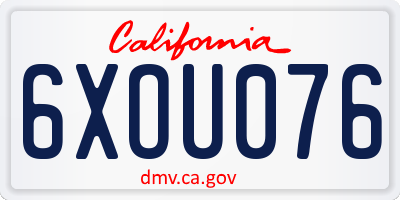 CA license plate 6XOU076