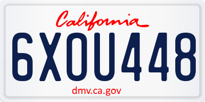 CA license plate 6XOU448