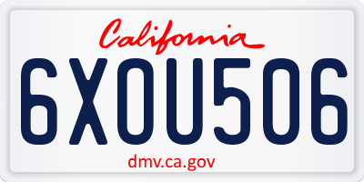 CA license plate 6XOU506