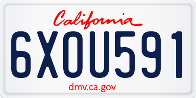 CA license plate 6XOU591