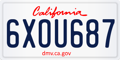 CA license plate 6XOU687