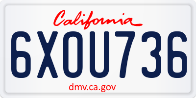 CA license plate 6XOU736