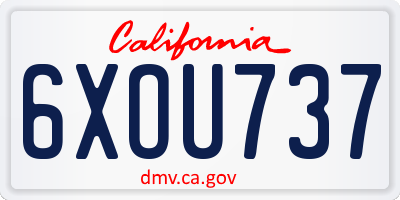 CA license plate 6XOU737