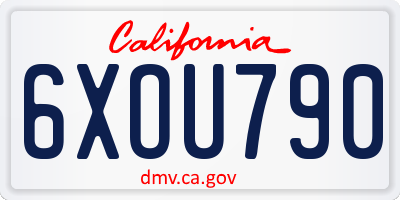 CA license plate 6XOU790