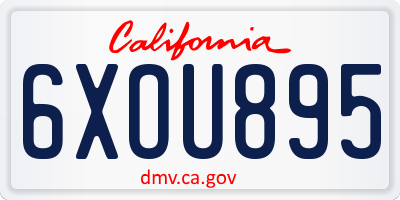 CA license plate 6XOU895