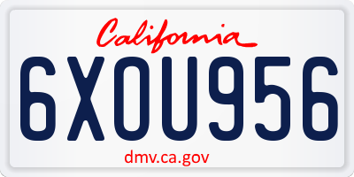 CA license plate 6XOU956