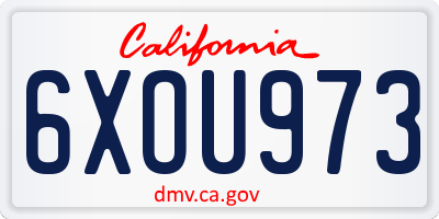CA license plate 6XOU973