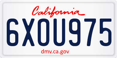 CA license plate 6XOU975