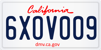 CA license plate 6XOV009