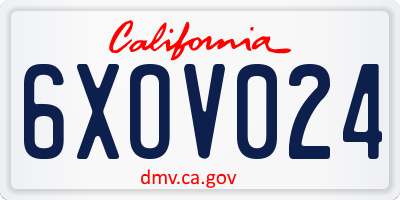 CA license plate 6XOV024