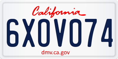 CA license plate 6XOV074
