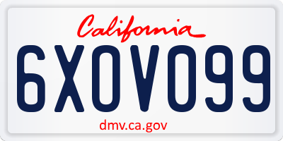 CA license plate 6XOV099