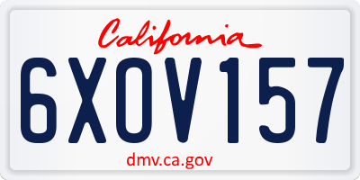 CA license plate 6XOV157