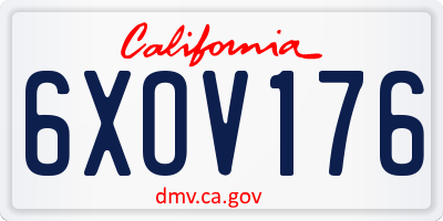 CA license plate 6XOV176