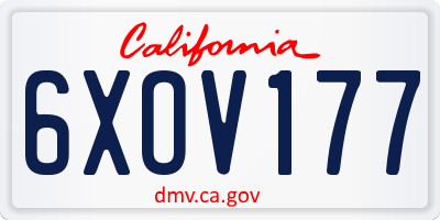 CA license plate 6XOV177