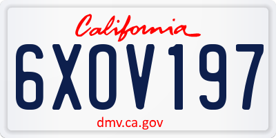 CA license plate 6XOV197