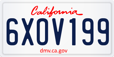 CA license plate 6XOV199