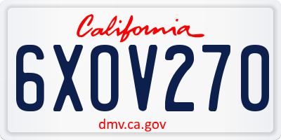 CA license plate 6XOV270