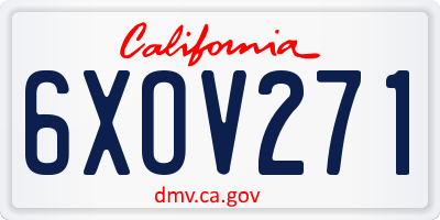 CA license plate 6XOV271