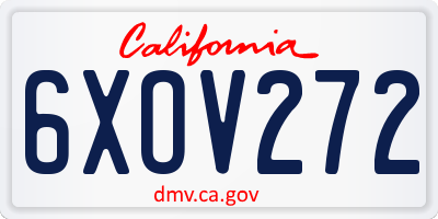 CA license plate 6XOV272