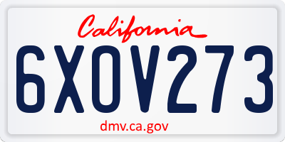 CA license plate 6XOV273
