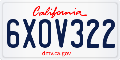 CA license plate 6XOV322