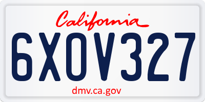 CA license plate 6XOV327