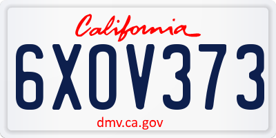 CA license plate 6XOV373