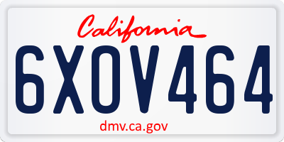 CA license plate 6XOV464