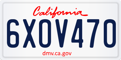 CA license plate 6XOV470