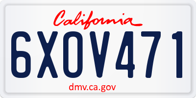 CA license plate 6XOV471