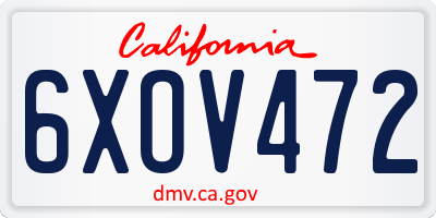 CA license plate 6XOV472
