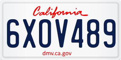 CA license plate 6XOV489