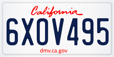 CA license plate 6XOV495