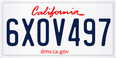 CA license plate 6XOV497