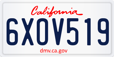 CA license plate 6XOV519