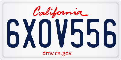 CA license plate 6XOV556