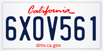 CA license plate 6XOV561