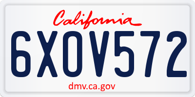 CA license plate 6XOV572