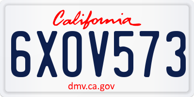 CA license plate 6XOV573